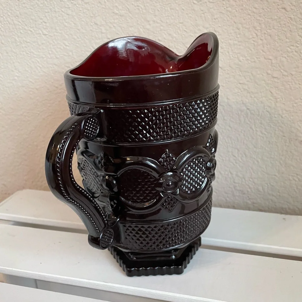 Avon 1876 Cape Cod Ruby Red Glass 46 Oz Pitcher - Picture 3 of 4